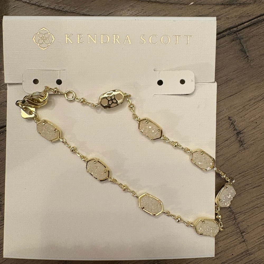 Kendra Scott Gold Bracelet with White Accents